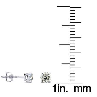 1/2ct Diamond Stud Earrings in 14k White Gold with FREE Matching Diamond Pendant!
