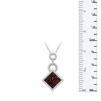 1/4 Carat Chocolate Bar Champagne and White Diamond Pave Necklace In Sterling Silver, 18 Inches