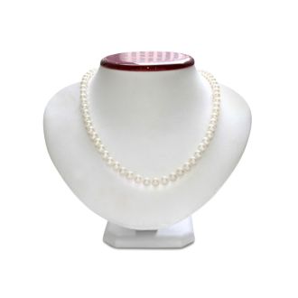 16 Inch 6mm AA Hand Knotted Pearl Necklace, 14K Yellow Gold Clasp