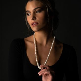 30 inch 10mm AA Pearl Necklace With 14K Yellow Gold Clasp