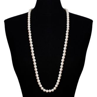 36 inch 10mm AA Pearl Necklace With 14K Yellow Gold Clasp