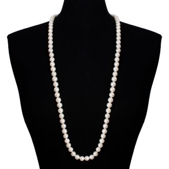 36 inch 10mm AA Pearl Necklace With 14K Yellow Gold Clasp