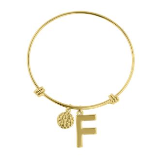 Initial Bracelets | F Initial Bracelets | Yellow Gold "F" Initial ...