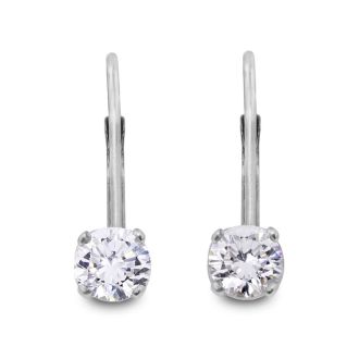 Diamond Drop Earrings: 1/4 Carat Diamond Drop Earrings in 14k White Gold