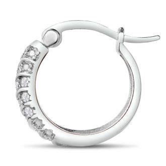1/4 Carat 4-Row Diamond Hoop Earrings, 1/2 Inch
