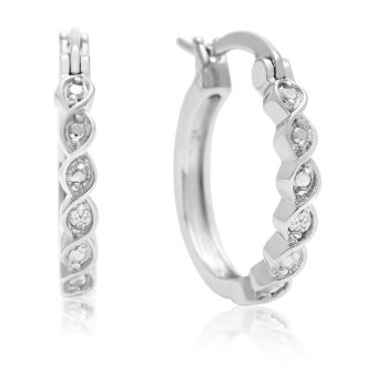 Twisted Diamond Hoop Earrings. Cute And Shiny For Daily Wear!