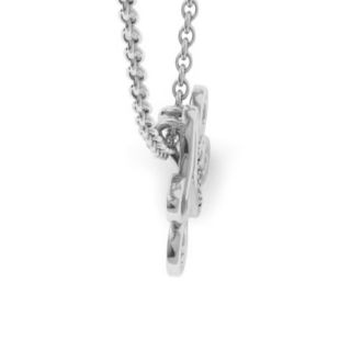Letter A Diamond Initial Necklace In White Gold With 6 Diamonds