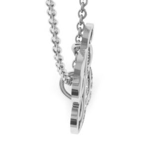 Letter B Diamond Initial Necklace In White Gold With 6 Diamonds