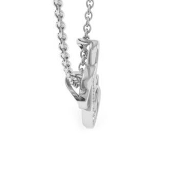 Letter C Diamond Initial Necklace In White Gold With 6 Diamonds