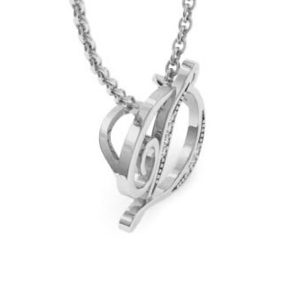 Letter D Diamond Initial Necklace In White Gold With 6 Diamonds