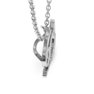 Letter D Diamond Initial Necklace In White Gold With 6 Diamonds