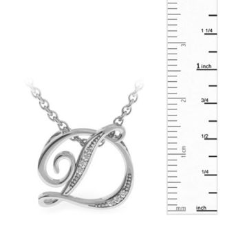 Letter D Diamond Initial Necklace In White Gold With 6 Diamonds