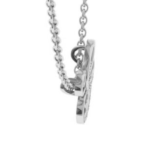 Letter G Diamond Initial Necklace In White Gold With 6 Diamonds