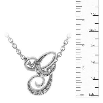 Letter G Diamond Initial Necklace In White Gold With 6 Diamonds