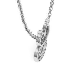 Letter I Diamond Initial Necklace In White Gold With 6 Diamonds