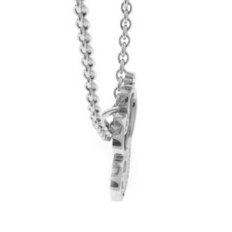 Letter I Diamond Initial Necklace In White Gold With 6 Diamonds