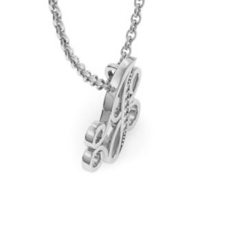 Letter J Diamond Initial Necklace In White Gold With 6 Diamonds