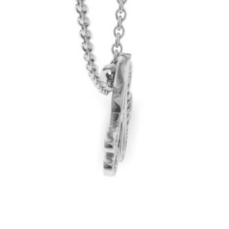 Letter J Diamond Initial Necklace In White Gold With 6 Diamonds