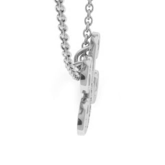 Letter K Diamond Initial Necklace In White Gold With 6 Diamonds