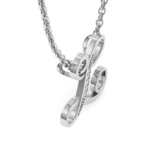 Letter L Diamond Initial Necklace In White Gold With 6 Diamonds