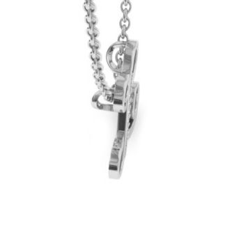 Letter L Diamond Initial Necklace In White Gold With 6 Diamonds
