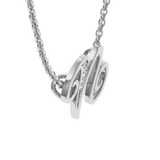 Letter N Diamond Initial Necklace In White Gold With 6 Diamonds
