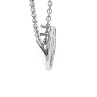 Letter O Diamond Initial Necklace In White Gold With 6 Diamonds