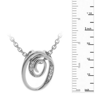 Letter O Diamond Initial Necklace In White Gold With 6 Diamonds