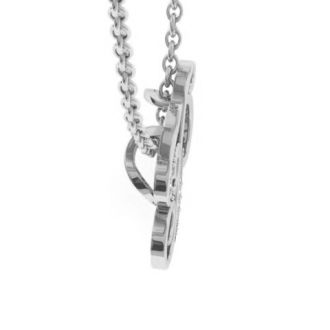 Letter P Diamond Initial Necklace In White Gold With 6 Diamonds