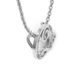 Letter Q Diamond Initial Necklace In White Gold With 6 Diamonds