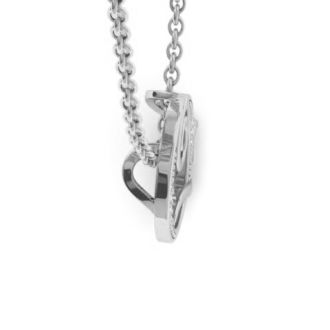 Letter Q Diamond Initial Necklace In White Gold With 6 Diamonds