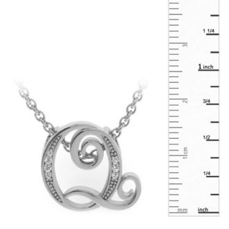 Letter Q Diamond Initial Necklace In White Gold With 6 Diamonds