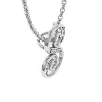 Letter S Diamond Initial Necklace In White Gold With 6 Diamonds