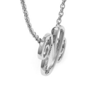 Letter U Diamond Initial Necklace In White Gold With 6 Diamonds