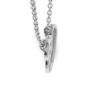 Letter U Diamond Initial Necklace In White Gold With 6 Diamonds