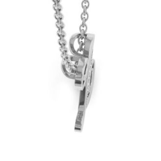 Letter Z Diamond Initial Necklace In White Gold With 6 Diamonds