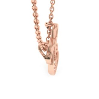 Letter C Diamond Initial Necklace In Rose Gold With 6 Diamonds