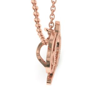 Letter D Diamond Initial Necklace In Rose Gold With 6 Diamonds