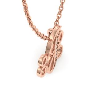 Letter J Diamond Initial Necklace In Rose Gold With 6 Diamonds