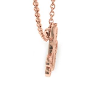 Letter J Diamond Initial Necklace In Rose Gold With 6 Diamonds