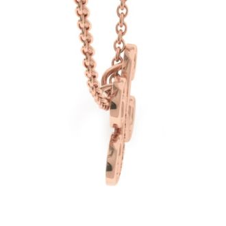 Letter K Diamond Initial Necklace In Rose Gold With 6 Diamonds