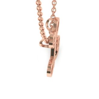 Letter L Diamond Initial Necklace In Rose Gold With 6 Diamonds