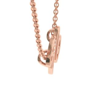 Letter N Diamond Initial Necklace In Rose Gold With 6 Diamonds