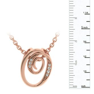 Letter O Diamond Initial Necklace In Rose Gold With 6 Diamonds
