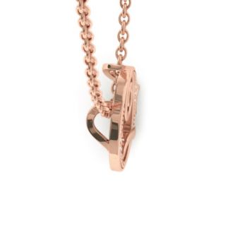 Letter Q Diamond Initial Necklace In Rose Gold With 6 Diamonds