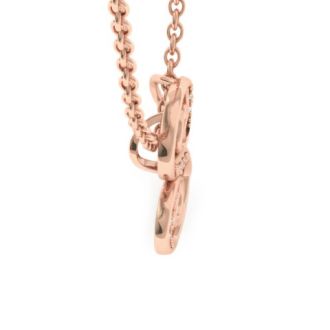 Letter S Diamond Initial Necklace In Rose Gold With 6 Diamonds