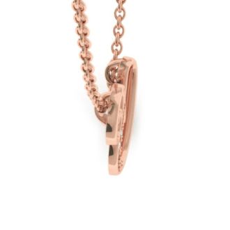 Letter U Diamond Initial Necklace In Rose Gold With 6 Diamonds