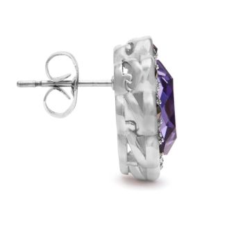 4ct Crystal Tanzanite and Marcasite Earrings. Shiny Vibrant Crystals With Mysterious Marcasite!