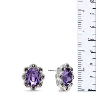 4ct Crystal Tanzanite and Marcasite Earrings. Shiny Vibrant Crystals With Mysterious Marcasite!