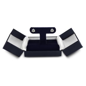 Almost 3/4 Carat Round Diamond Stud Earrings in 14 Karat White Gold with Martini Setting